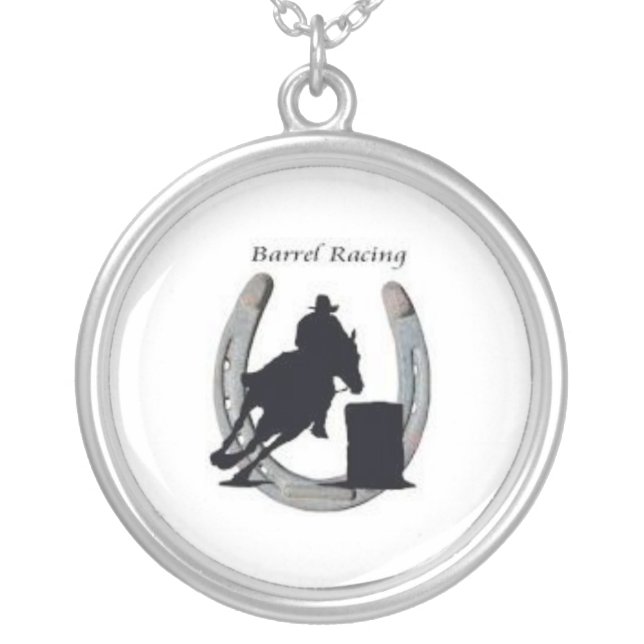 Barrel racing necklace  horseshoe (Front)
