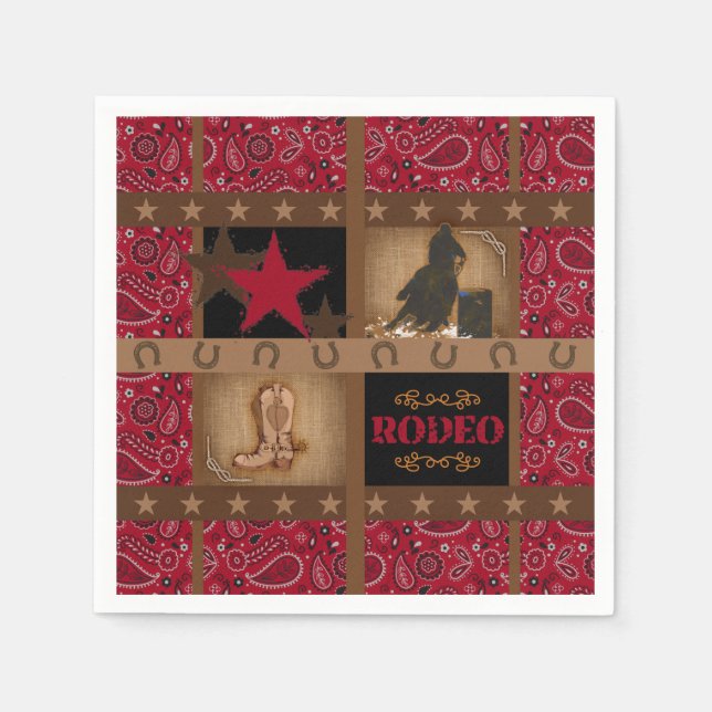 BARREL RACING PAISLEY BARREL RACER DECOUPAGE PAPER NAPKINS (Front)