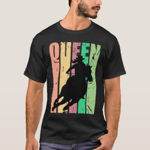 Barrel Racing Queen Rodeo Women Cowgirls Retro Vin T-Shirt
