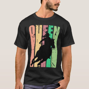Barrel Racing Queen Rodeo Women Cowgirls Retro Vin T-Shirt