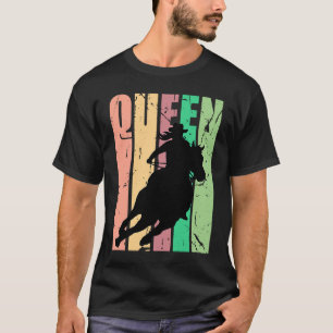 Barrel Racing Queen Rodeo Women Cowgirls Retro Vin T-Shirt