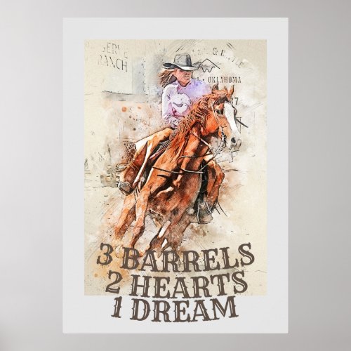 Barrel Racing Quote Poster