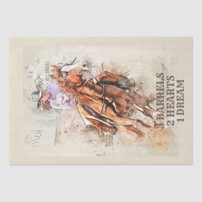 Barrel Racing Quote Tissue Paper (Front)