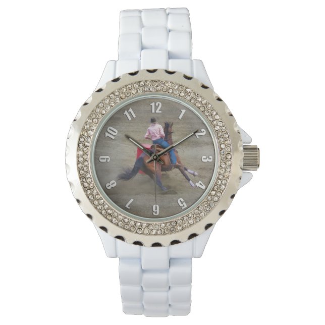 Barrel-Racing Rodeo Cowgirl Design Watch (Front)