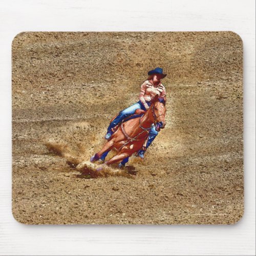 Barrel_Racing Rodeo Cowgirl Designer Gift Mouse Pad