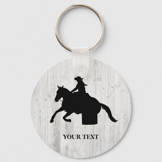 Barrel Racing Rodeo Equestrian Training Keychain (Front)