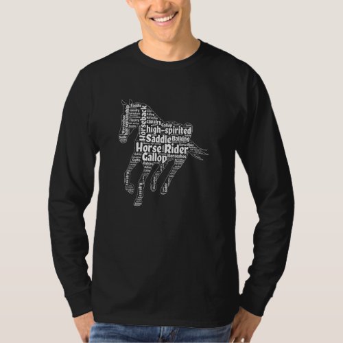 Barrel Racing Rodeo Horse Racer Horse Word Cloud T_Shirt