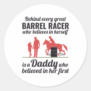 Barrel racing Rodeo Horse Riding Classic Round Sticker
