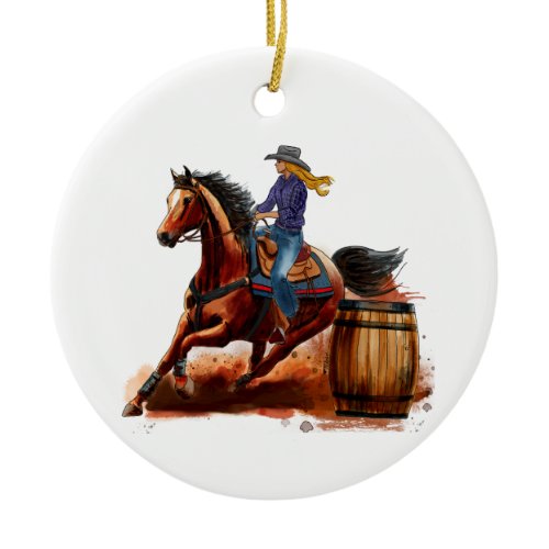 Barrel Racing Rodeo, Personalize Ornament