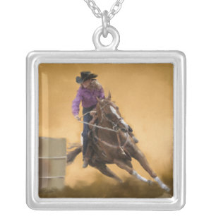 Barrel Racing Silver Plated Necklace