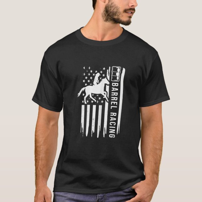 Barrel racing US flag graphic concept T-Shirt (Front)