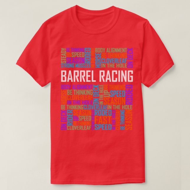 Barrel Racing Words T-Shirt (Design Front)