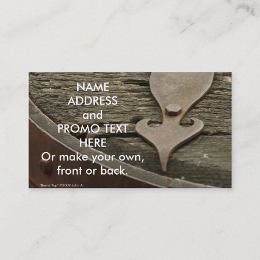Customizable Barrel Top Business Card