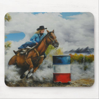 Barrell Racer Painting on Customizable Products Mouse Pad