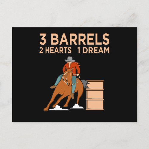 Barrels Hearts Horse Racing Barrel Racer Horses Ra Announcement Postcard