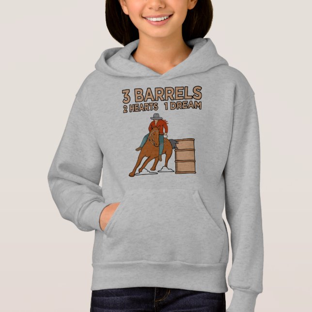 Barrels Hearts Horse Racing Barrel Racer Horses Ra Hoodie (Front)