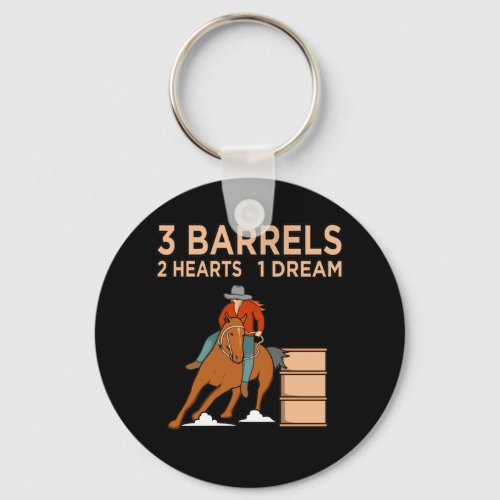 Barrels Hearts Horse Racing Barrel Racer Horses Ra Keychain