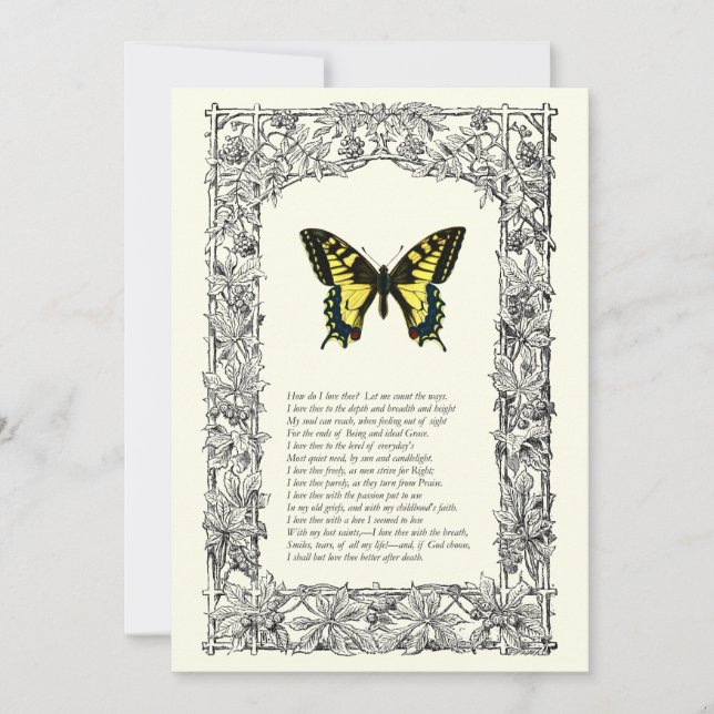 Barrett Browning - Sonnets from the Portuguese #43 Invitation (Front)
