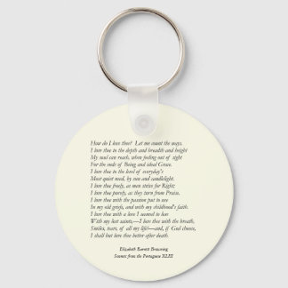 Barrett Browning - Sonnets from the Portuguese 43 Keychain