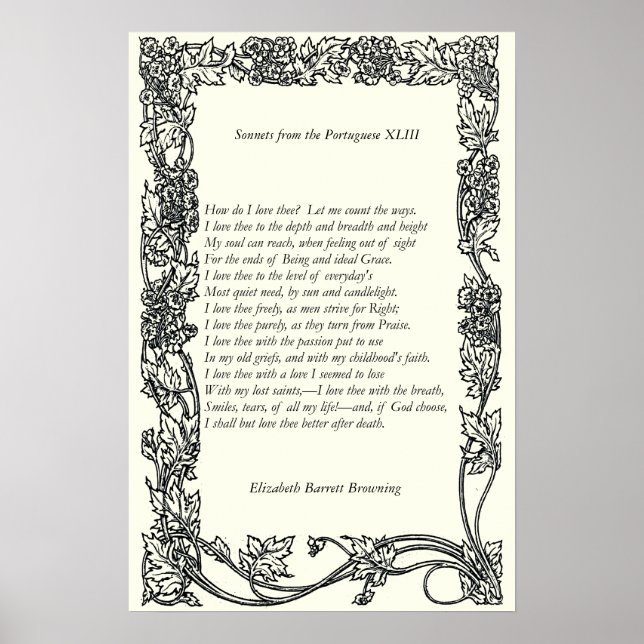 Barrett Browning - Sonnets from the Portuguese 43 Poster (Front)