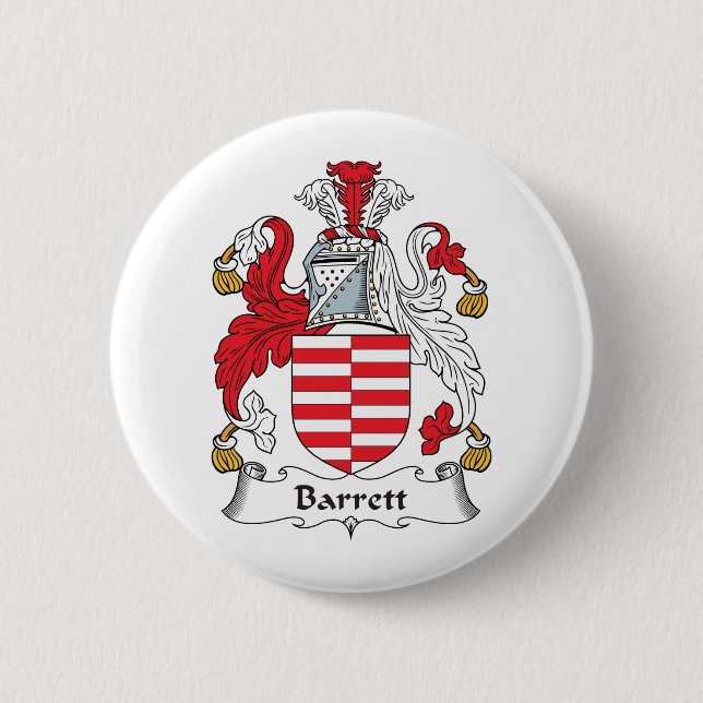 Barrett Family Crest Pinback Button (Front)