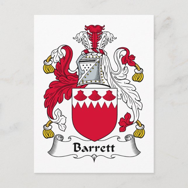 Barrett Family Crest Postcard (Front)