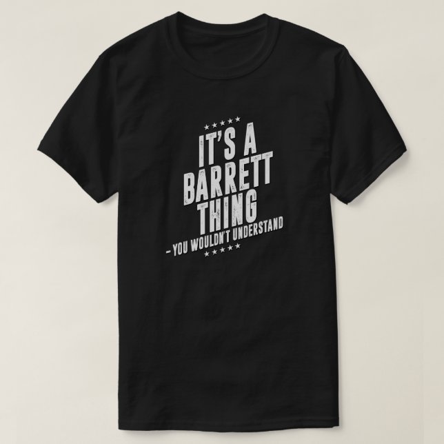 Barrett funny surname funny family T-Shirt (Design Front)
