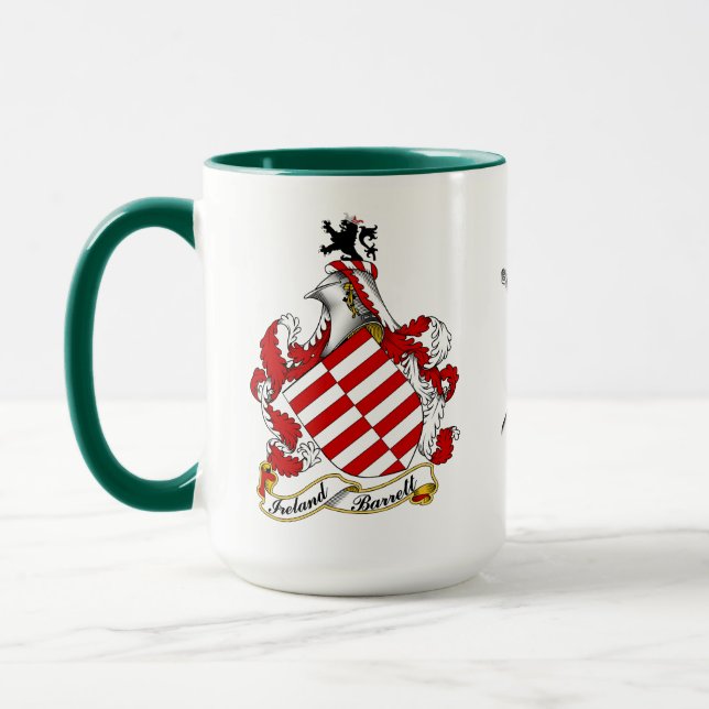 Barrett Irish Coat of Arms Personalized  Mug (Left)