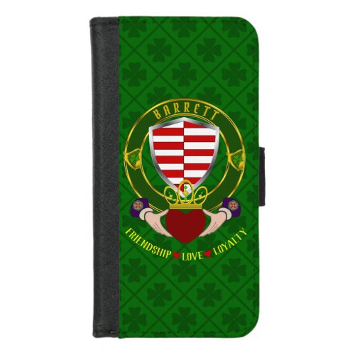 Barrett Irish Shield  Claddagh iPhone 87 Wallet Case