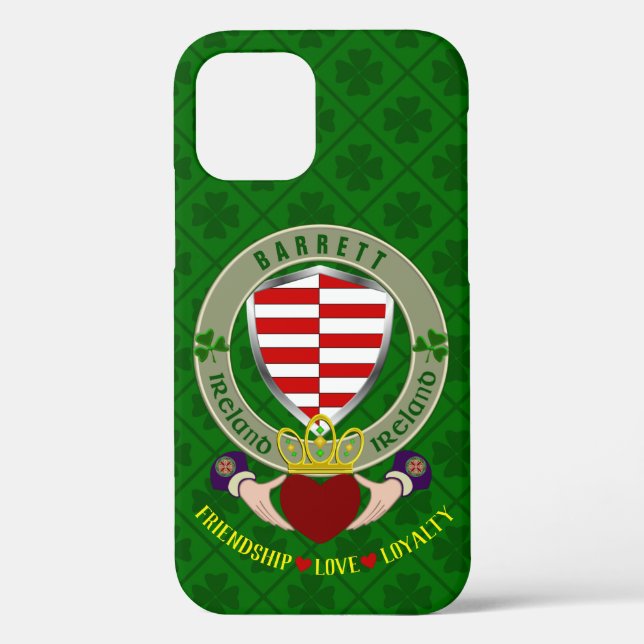 Barrett Irish Shield & Claddagh Personalized Case (Back)