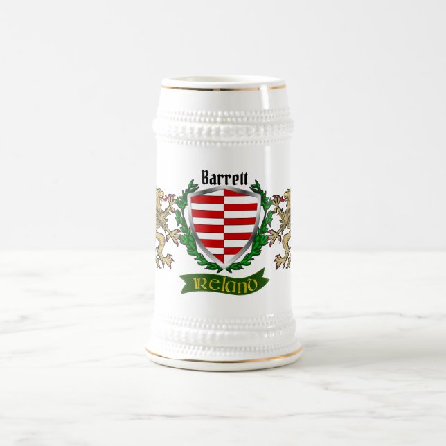 Barrett Irish Shield Personalized Beer Stein (Center)