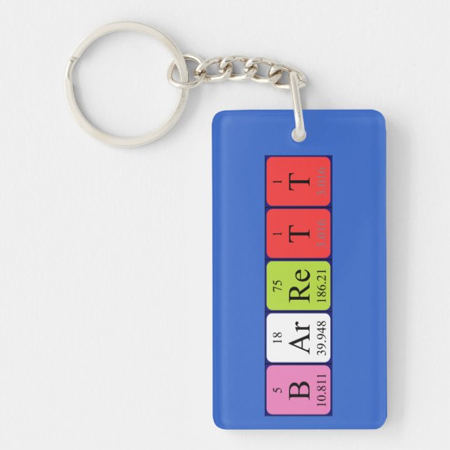 Barrett periodic table name keyring (Front)