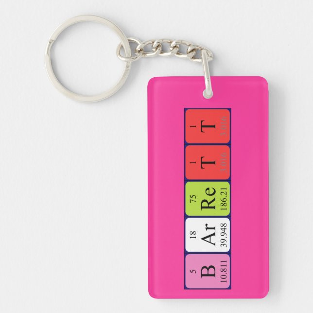 Barrett periodic table name keyring (Front)