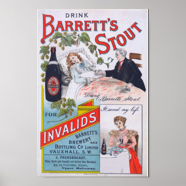Barretts Stout Vintage Advertising Poster (Front)