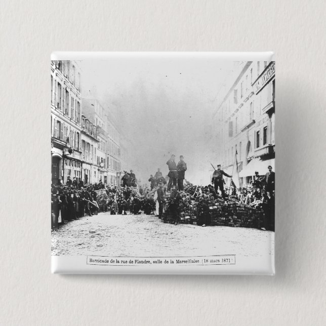 Barricade in the Rue de Flandre Pinback Button (Front)
