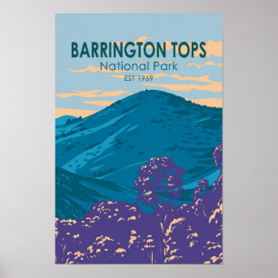 Barrington Tops National Park Australia Vintage Poster