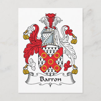 Barron Family Crest Postcard