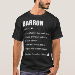 Barron Name Definition Meaning Family Funny T-Shirt