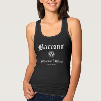 Barrons Books and Baubles Tank (white on dark)