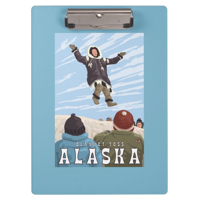 Barrow, Alaska Blanket Toss Vintage Travel Clipboard (Front)