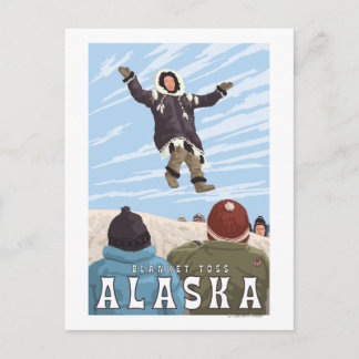 Barrow, Alaska Blanket Toss Vintage Travel Postcard