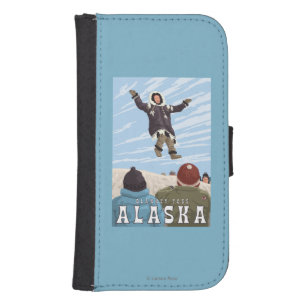 Barrow, Alaska Blanket Toss Vintage Travel Phone Wallet