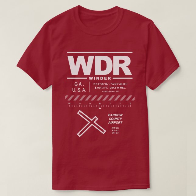 Barrow County Airport WDR T-Shirt (Design Front)