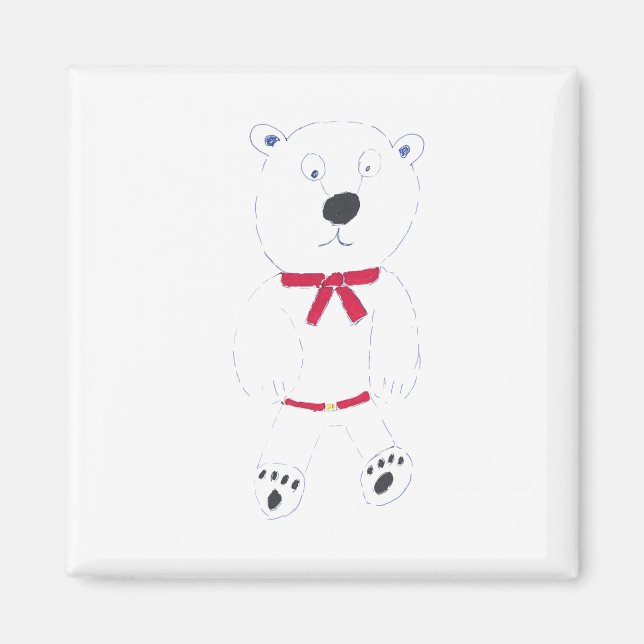 Barry Bear Square Magnet (Front)