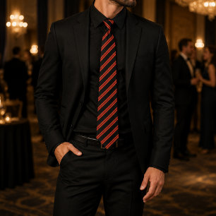 Barry Black & Burnt Orange Striped Neck Tie