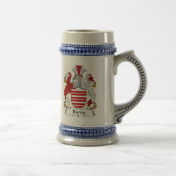 Barry Coat of Arms Stein - Family Crest