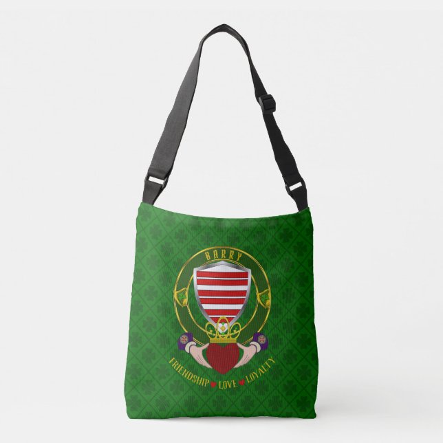 Barry Irish Shield & Claddagh Crossbody Bag (Front)