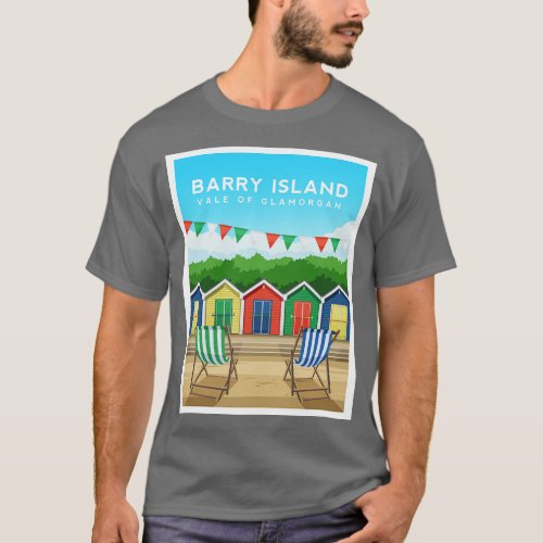 Barry Island Beach Huts South Wales T_Shirt