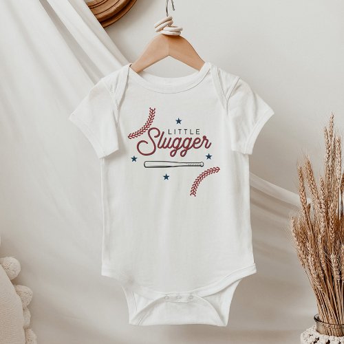 BARRY Little Slugger Baseball Sports Themed Baby Bodysuit