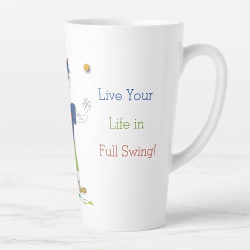 Barry _ Live Life in Full Swing Tennis Latte Mug